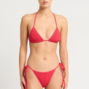 Bond-eye Red Bikini Set Classic Triangle Style